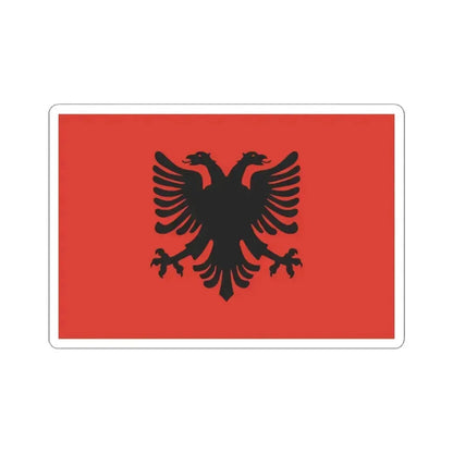 Flag of the Democratic Government of Albania 1944-1946 (Albania) STICKER Vinyl Kiss-Cut Decal 3 Inch White - The Sticker Space