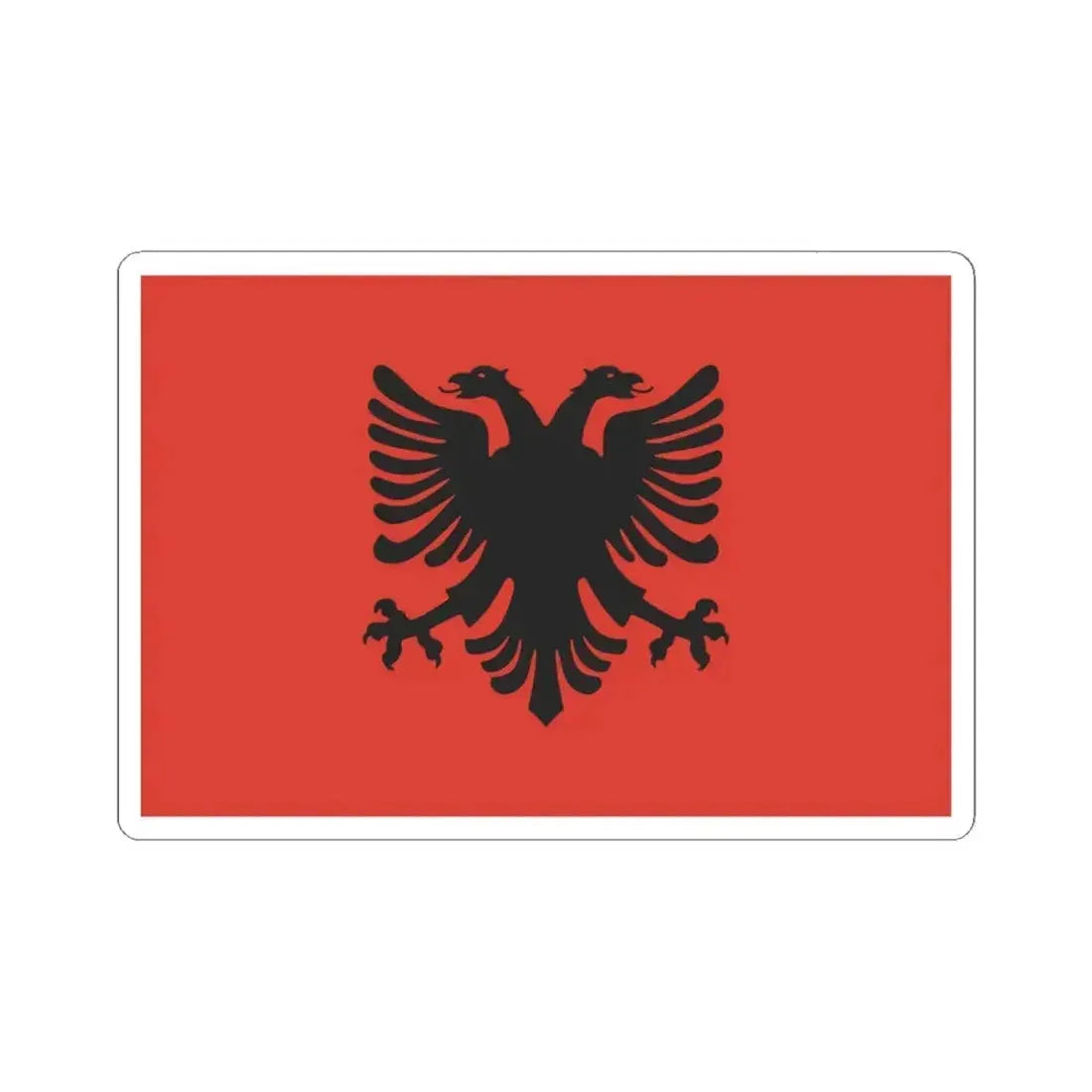 Flag of the Democratic Government of Albania 1944-1946 (Albania) STICKER Vinyl Kiss-Cut Decal 4 Inch White - The Sticker Space
