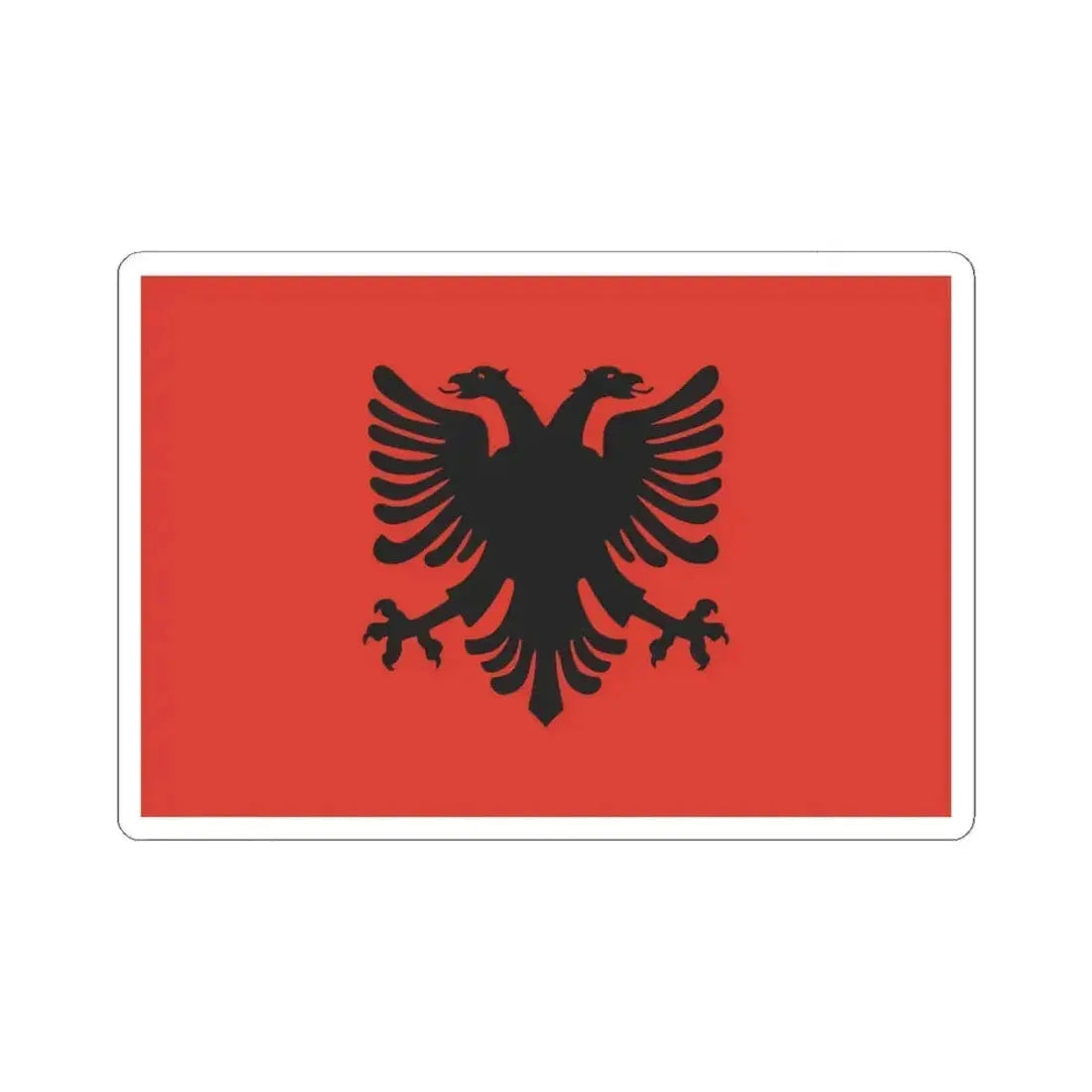 Flag of the Democratic Government of Albania 1944-1946 (Albania) STICKER Vinyl Kiss-Cut Decal 6 Inch White - The Sticker Space