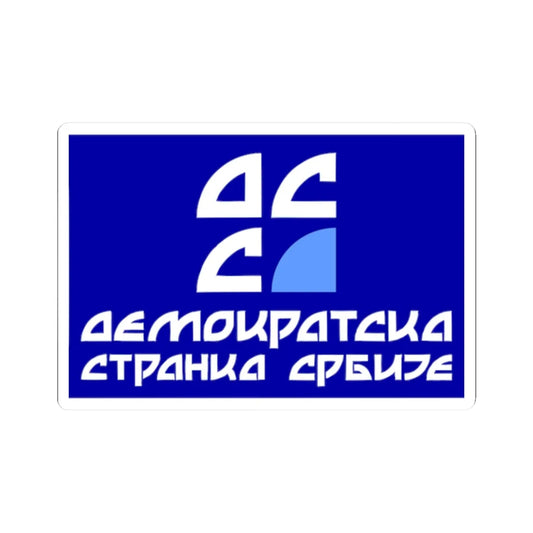 Flag of the Democratic Party of Serbia (Serbia) STICKER Vinyl Kiss-Cut Decal 2 Inch White - The Sticker Space