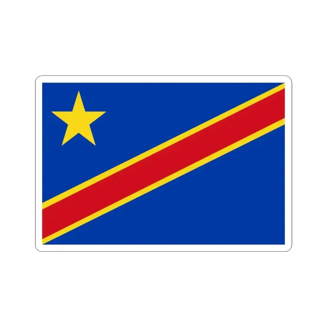 Flag of the Democratic Republic of the Congo 1966-1971 (Congo) STICKER Vinyl Kiss-Cut Decal 3 Inch White - The Sticker Space