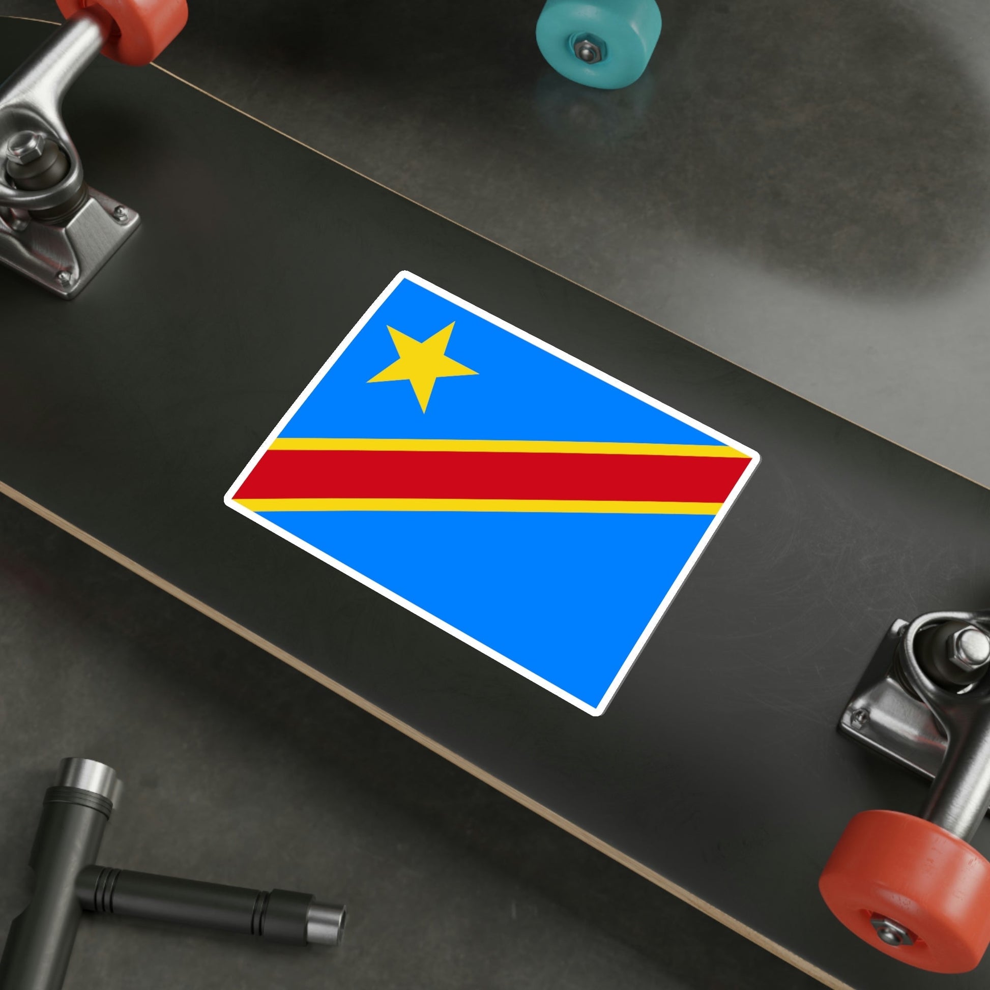 Flag of the Democratic Republic of the Congo STICKER Vinyl Die-Cut Decal-The Sticker Space