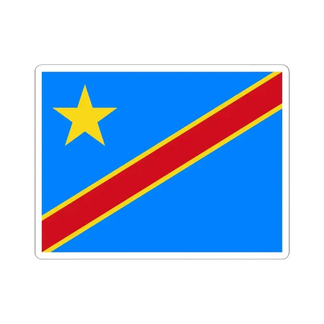 Flag of the Democratic Republic of the Congo type 2 (Congo) STICKER Vinyl Kiss-Cut Decal 4 Inch White - The Sticker Space