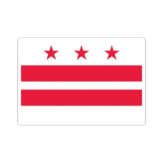 Flag of the District of Columbia 3-2 (United States) STICKER Vinyl Kiss-Cut Decal 2 Inch White - The Sticker Space
