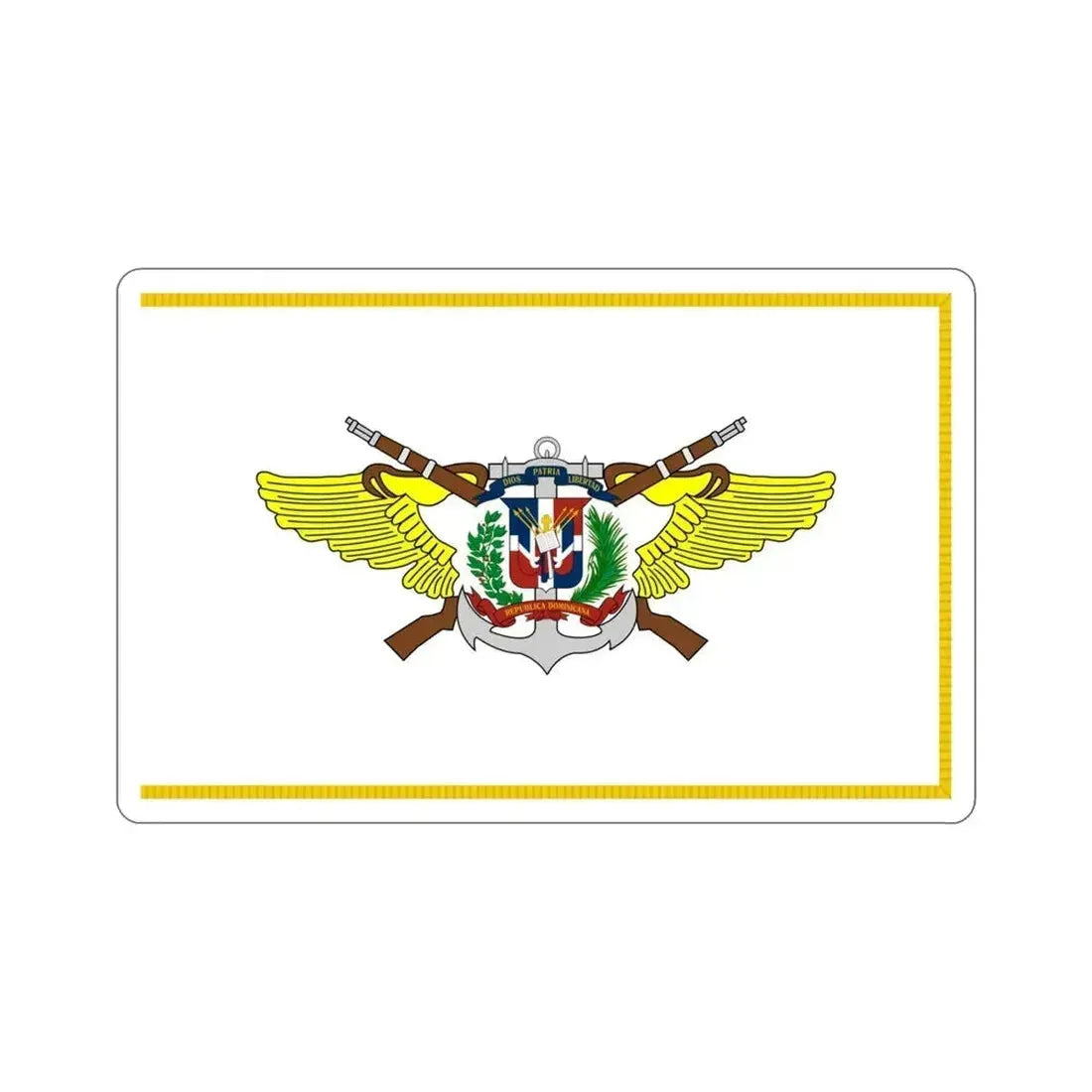 Flag of the Dominican Armed Forces STICKER Vinyl Die-Cut Decal 4 Inch - The Sticker Space