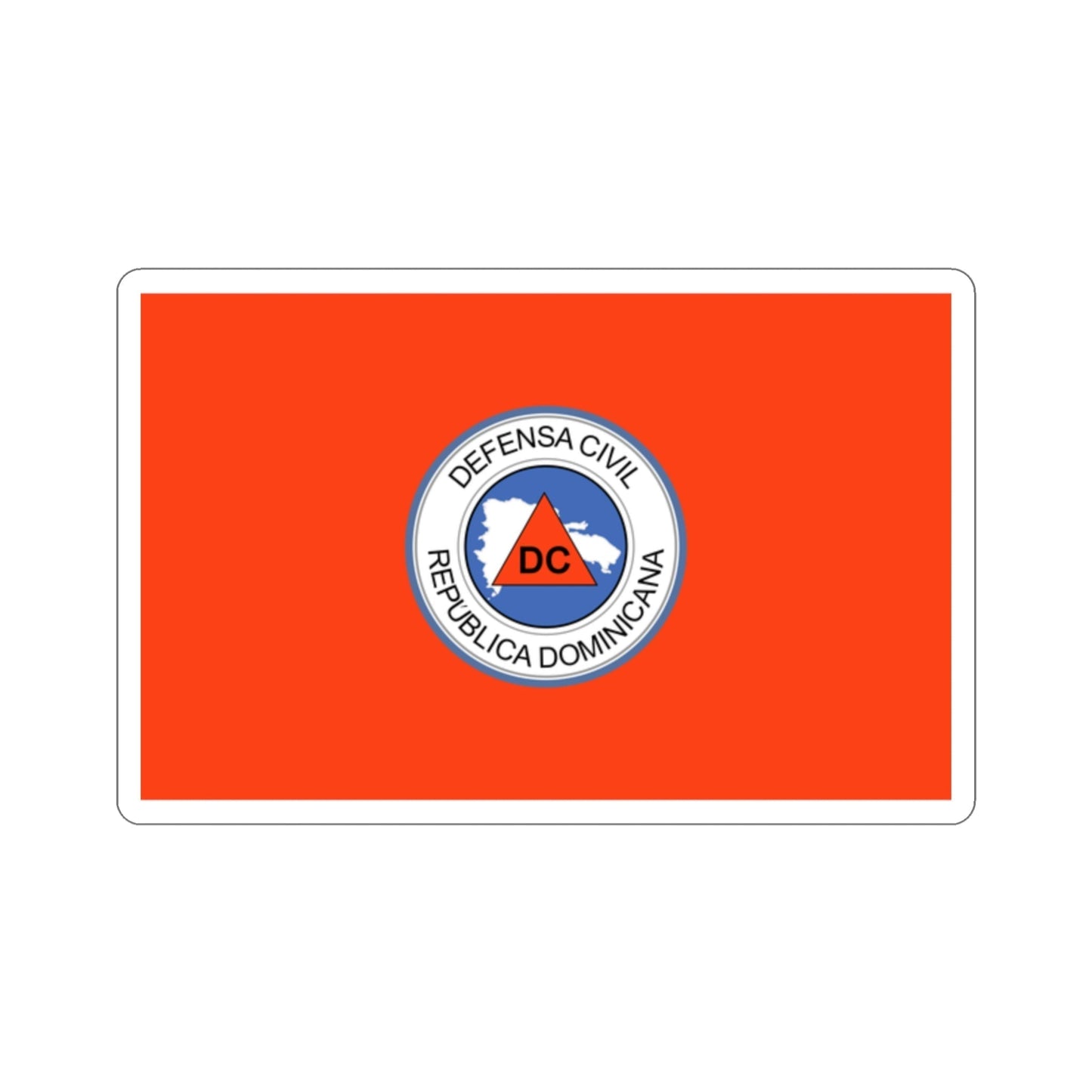 Flag of the Dominican Civil Defence STICKER Vinyl Die-Cut Decal-2 Inch-The Sticker Space