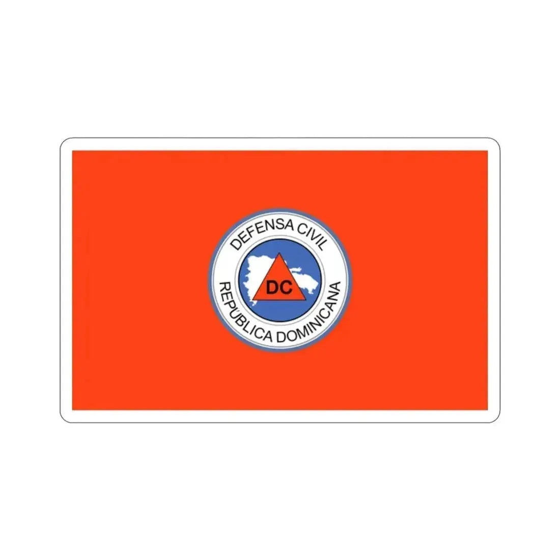 Flag of the Dominican Civil Defence STICKER Vinyl Die-Cut Decal 2 Inch - The Sticker Space