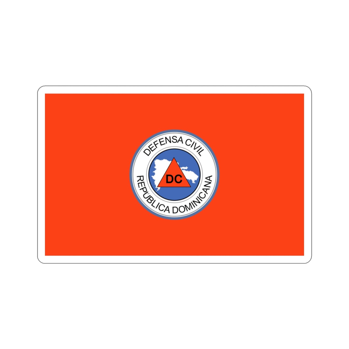 Flag of the Dominican Civil Defence STICKER Vinyl Die-Cut Decal-3 Inch-The Sticker Space