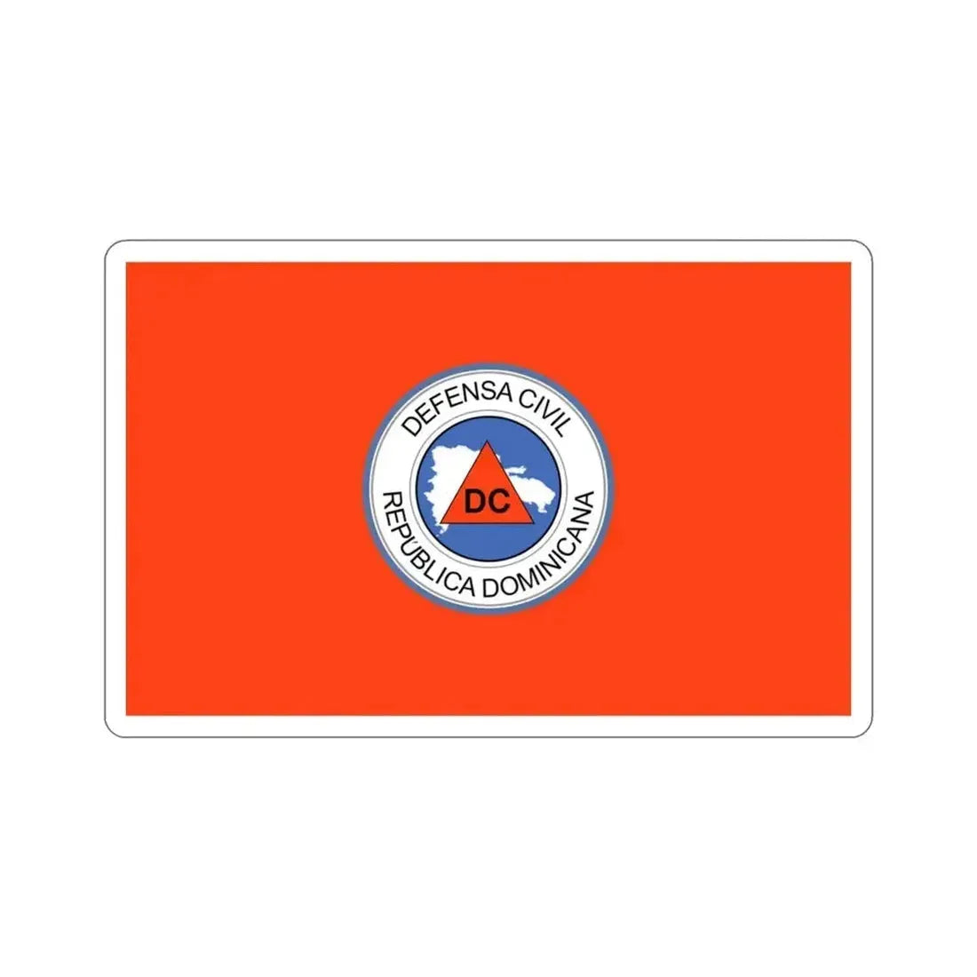 Flag of the Dominican Civil Defence STICKER Vinyl Die-Cut Decal 3 Inch - The Sticker Space