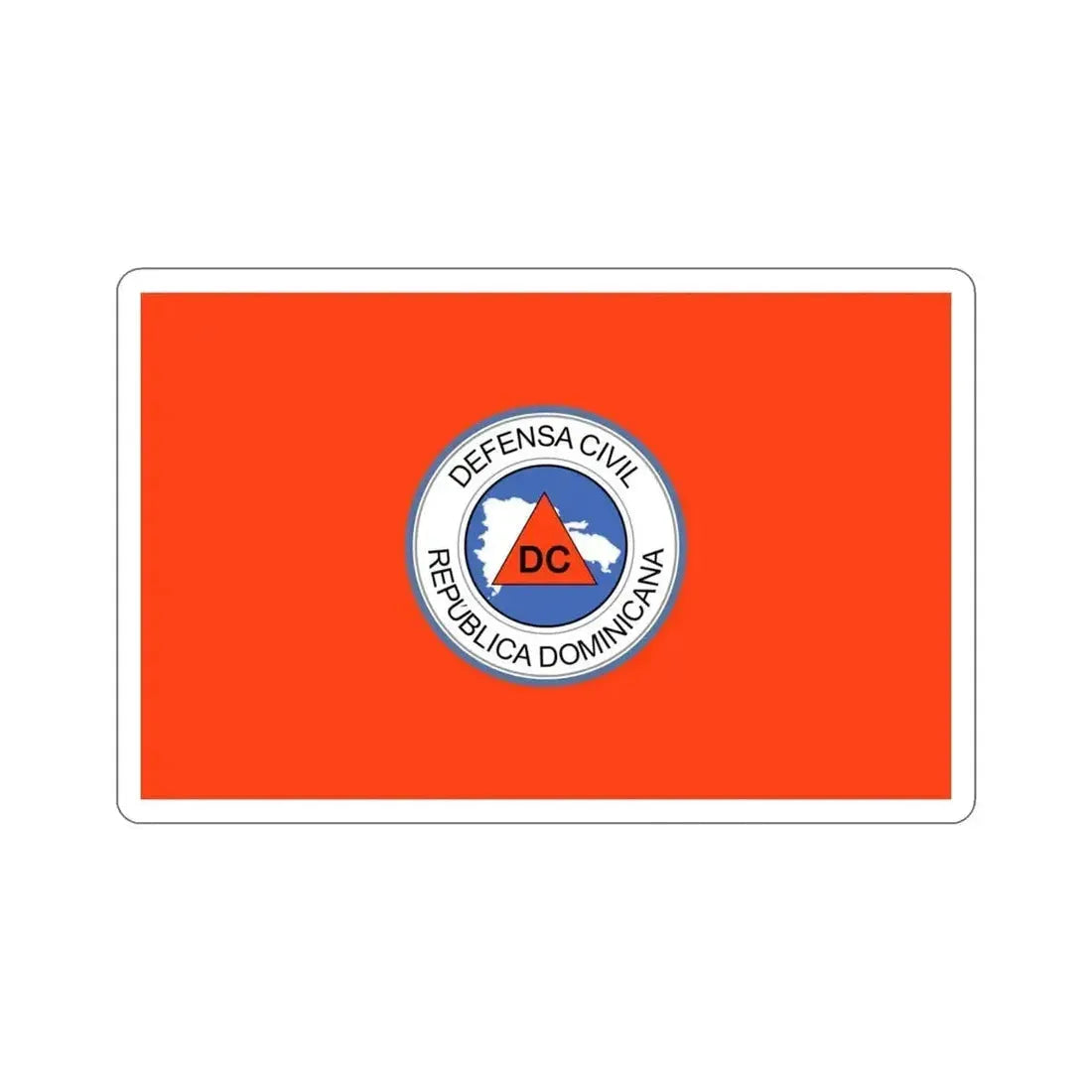 Flag of the Dominican Civil Defence STICKER Vinyl Die-Cut Decal 4 Inch - The Sticker Space