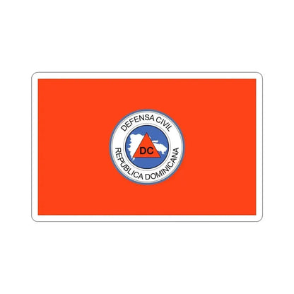 Flag of the Dominican Civil Defence STICKER Vinyl Die-Cut Decal 4 Inch - The Sticker Space