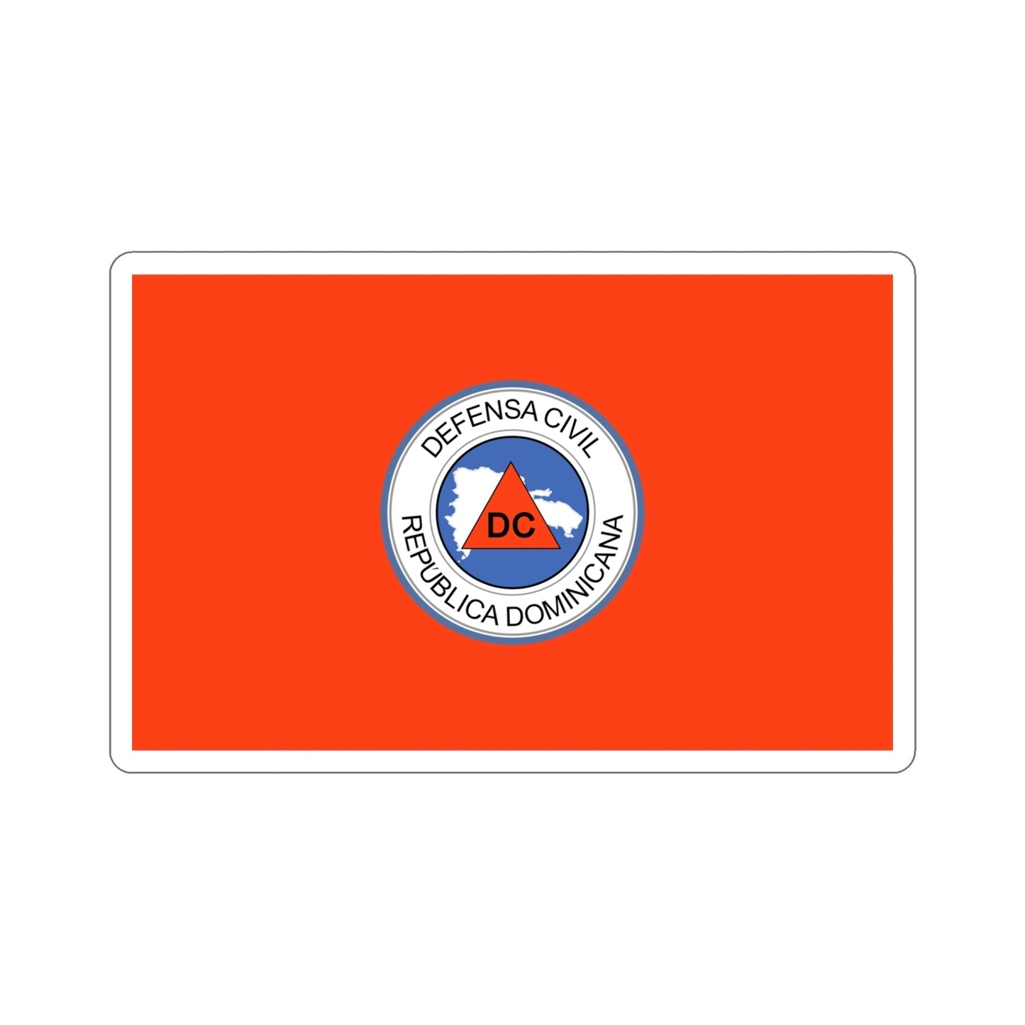 Flag of the Dominican Civil Defence STICKER Vinyl Die-Cut Decal-5 Inch-The Sticker Space