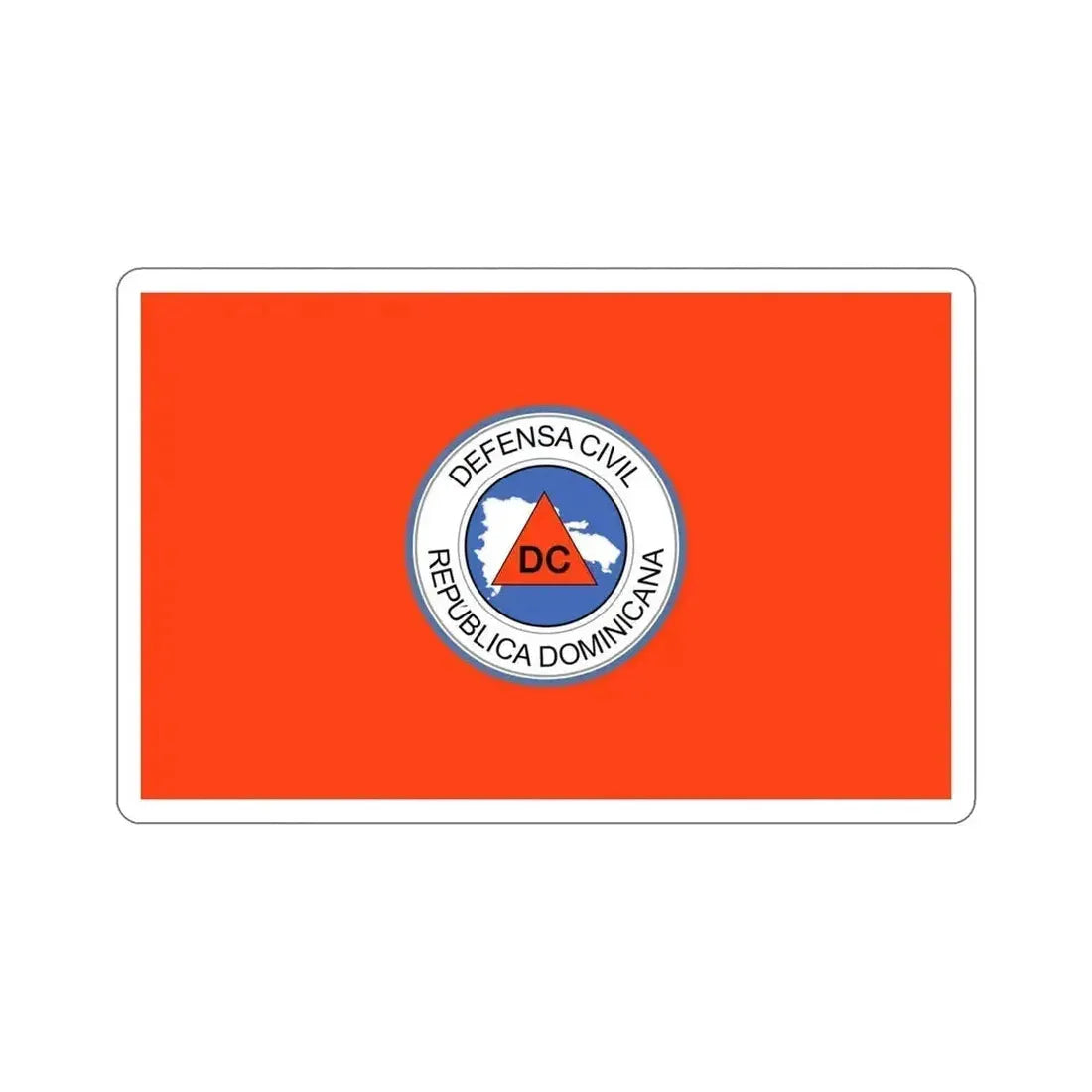 Flag of the Dominican Civil Defence STICKER Vinyl Die-Cut Decal 5 Inch - The Sticker Space
