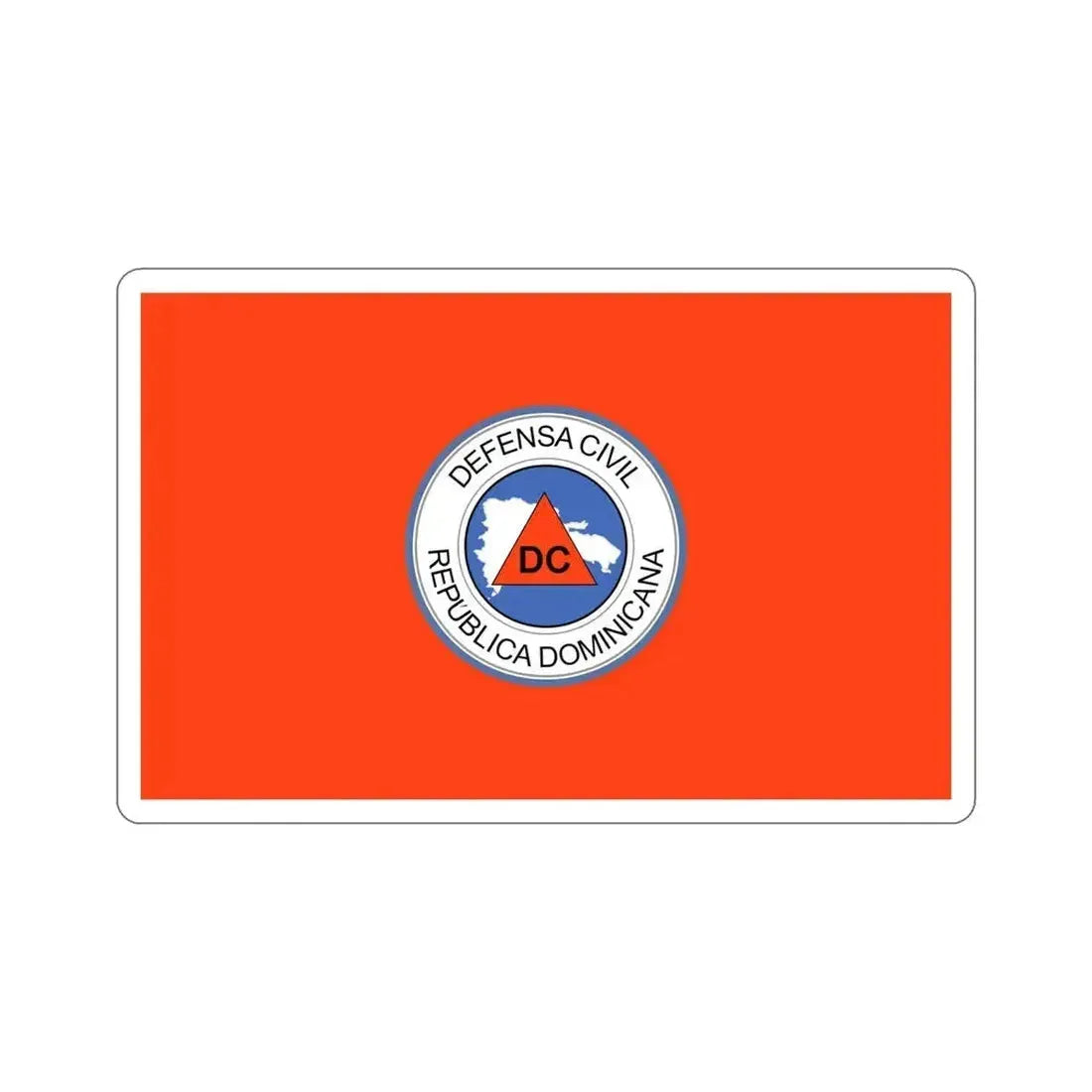 Flag of the Dominican Civil Defence STICKER Vinyl Die-Cut Decal 6 Inch - The Sticker Space