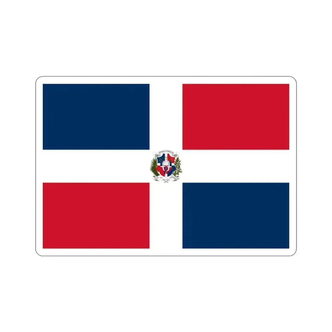 Flag of the Dominican First Republic STICKER Vinyl Die-Cut Decal 2 Inch - The Sticker Space