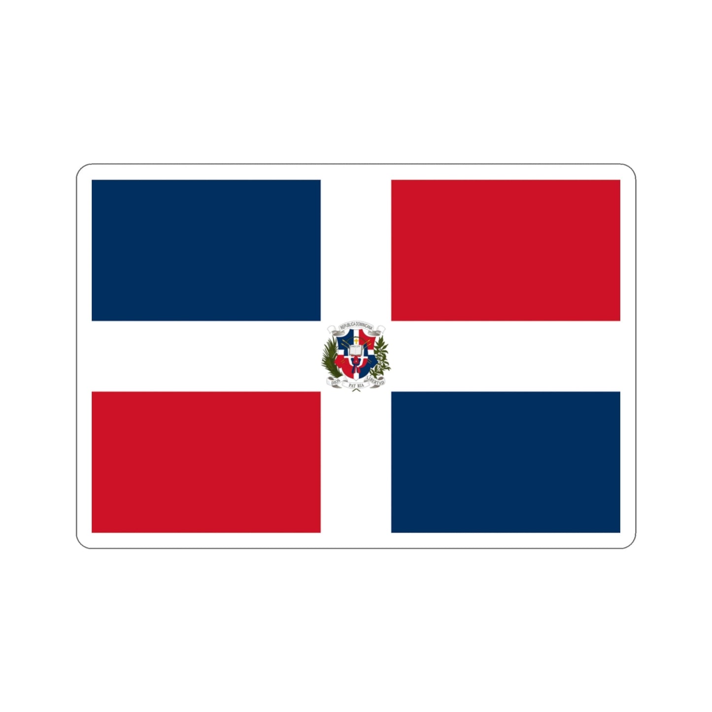 Flag of the Dominican First Republic STICKER Vinyl Die-Cut Decal-3 Inch-The Sticker Space