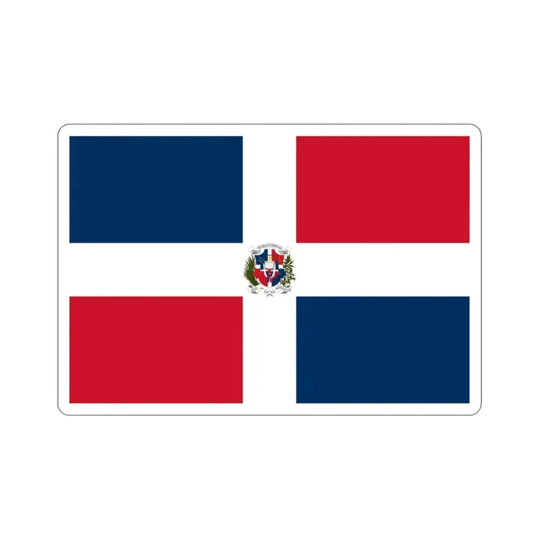 Flag of the Dominican First Republic STICKER Vinyl Die-Cut Decal 3 Inch - The Sticker Space