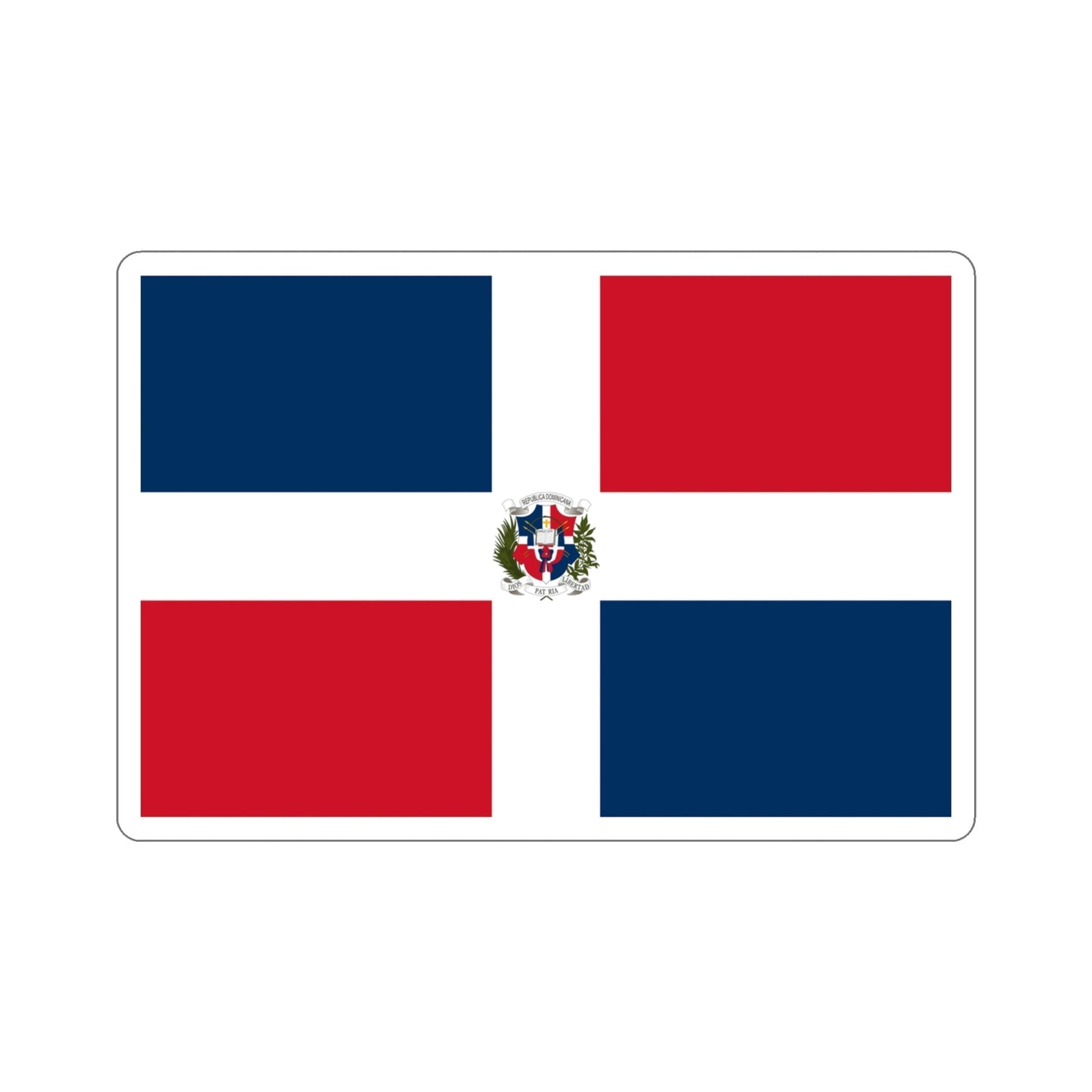 Flag of the Dominican First Republic STICKER Vinyl Die-Cut Decal-4 Inch-The Sticker Space