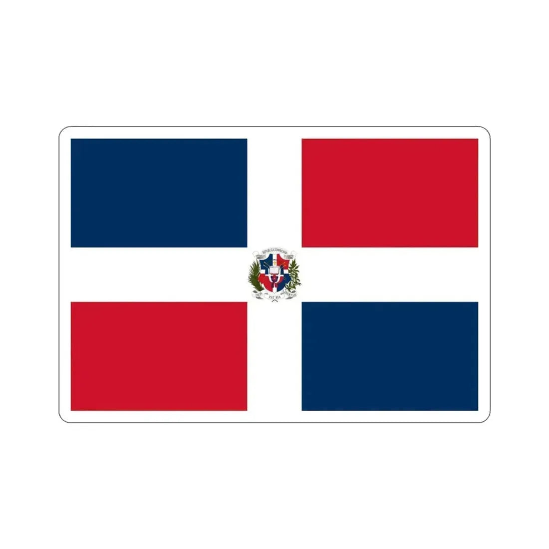 Flag of the Dominican First Republic STICKER Vinyl Die-Cut Decal 4 Inch - The Sticker Space