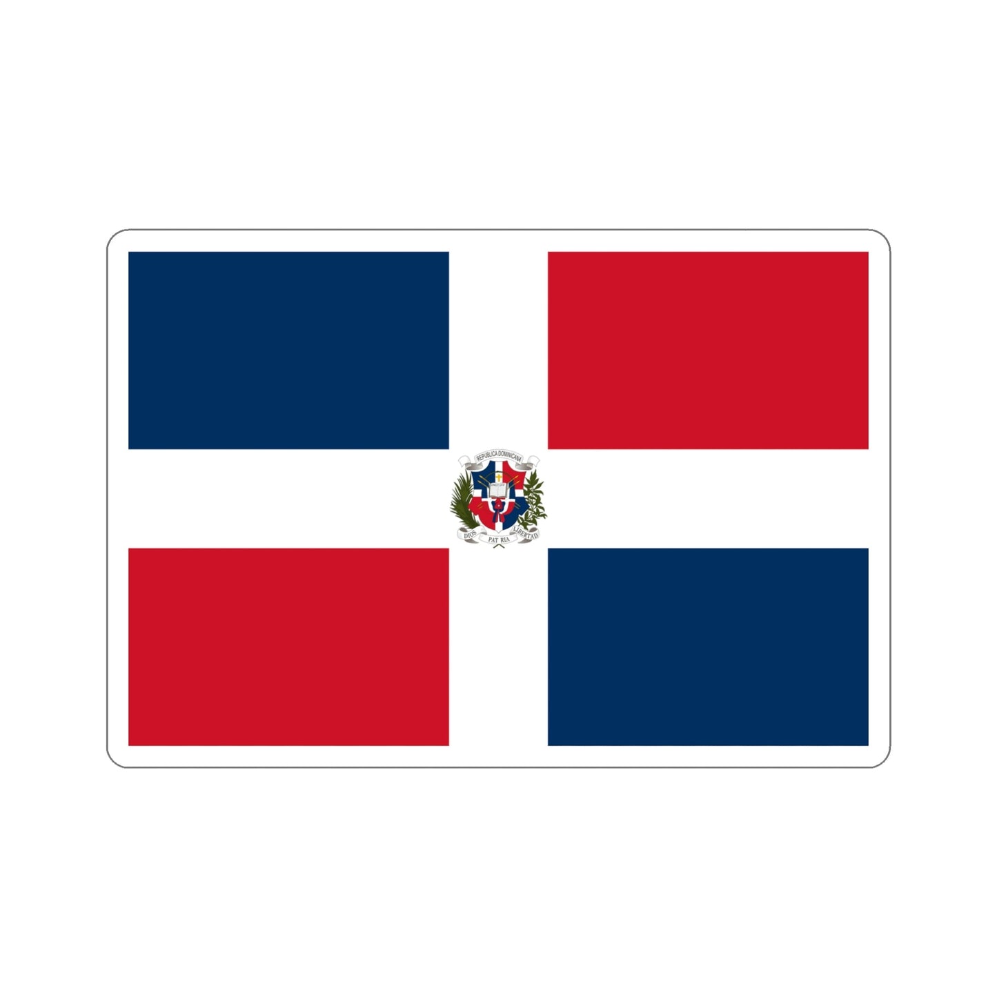 Flag of the Dominican First Republic STICKER Vinyl Die-Cut Decal-5 Inch-The Sticker Space