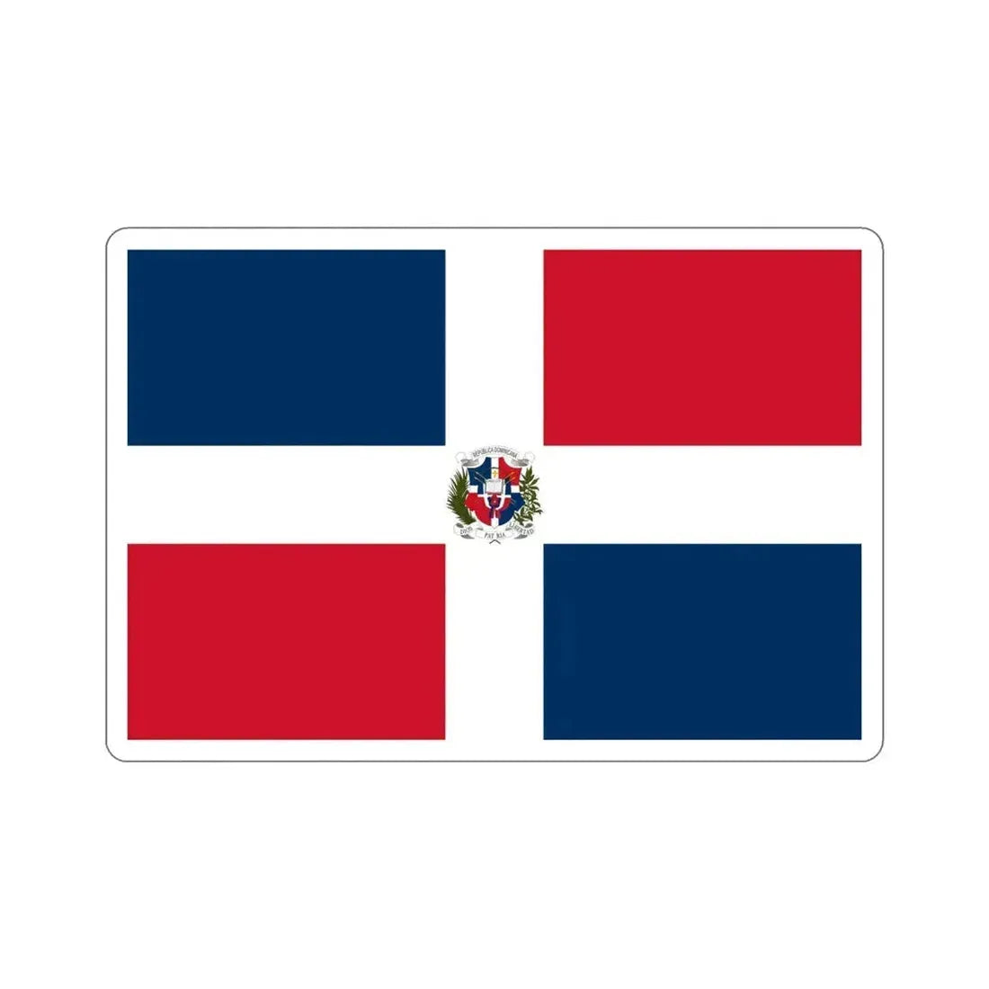 Flag of the Dominican First Republic STICKER Vinyl Die-Cut Decal 5 Inch - The Sticker Space