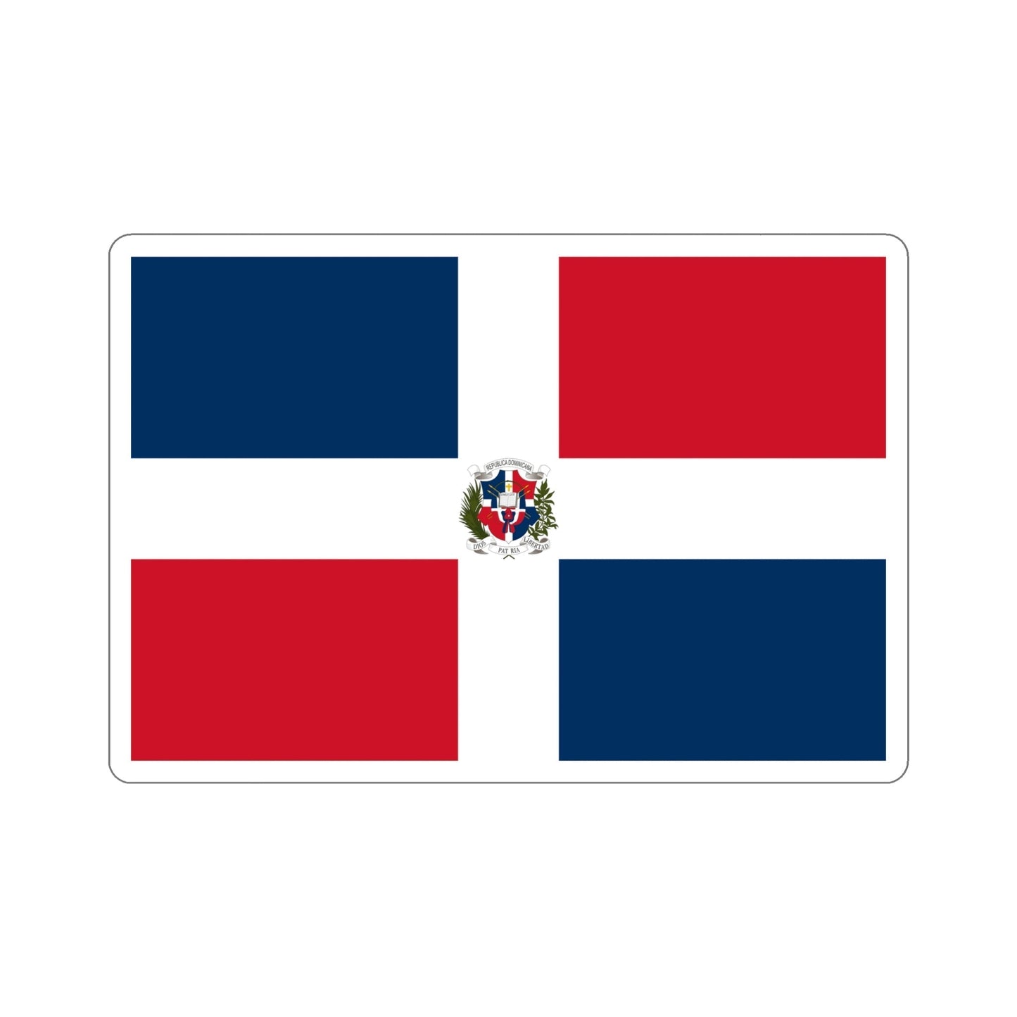 Flag of the Dominican First Republic STICKER Vinyl Die-Cut Decal-6 Inch-The Sticker Space