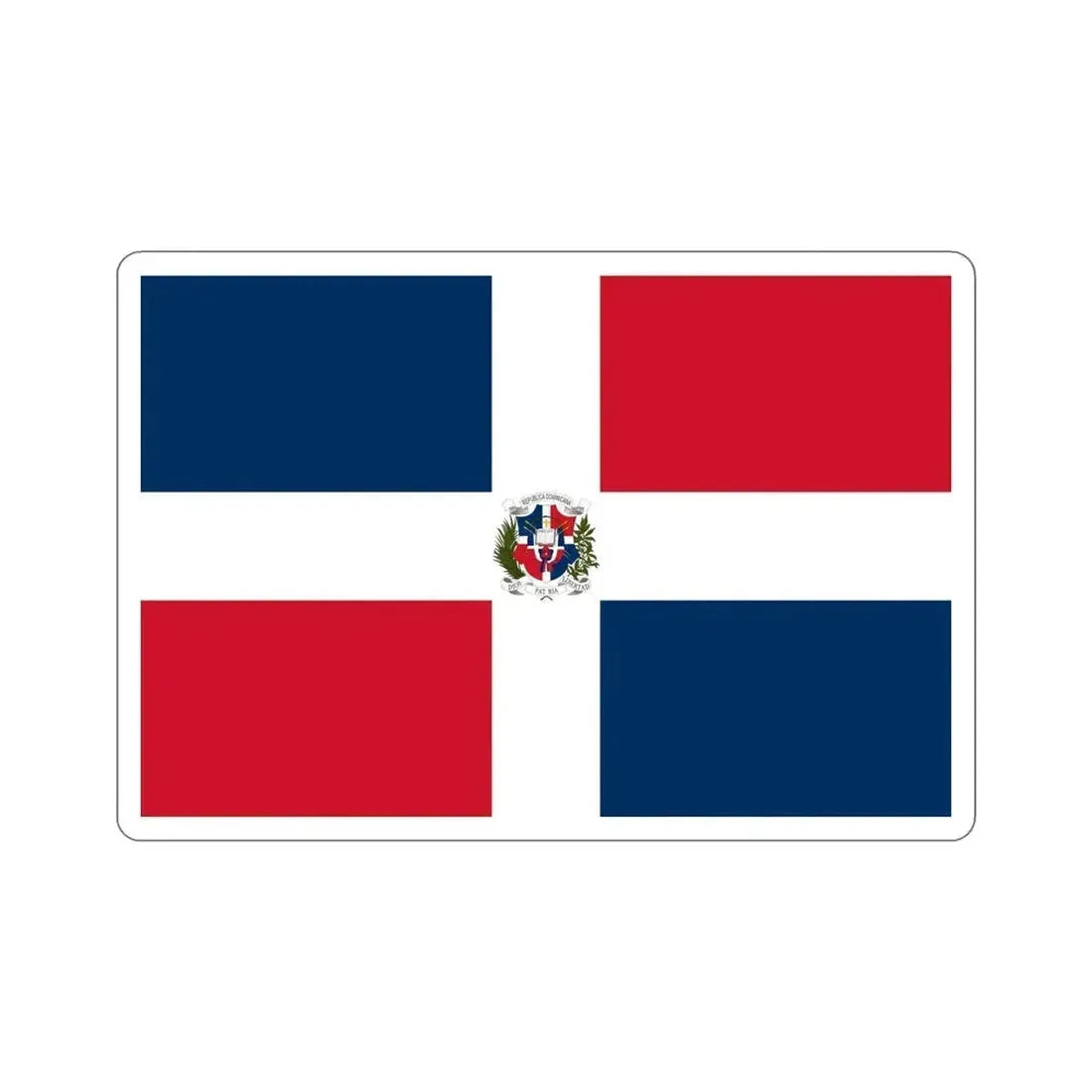 Flag of the Dominican First Republic STICKER Vinyl Die-Cut Decal 6 Inch - The Sticker Space