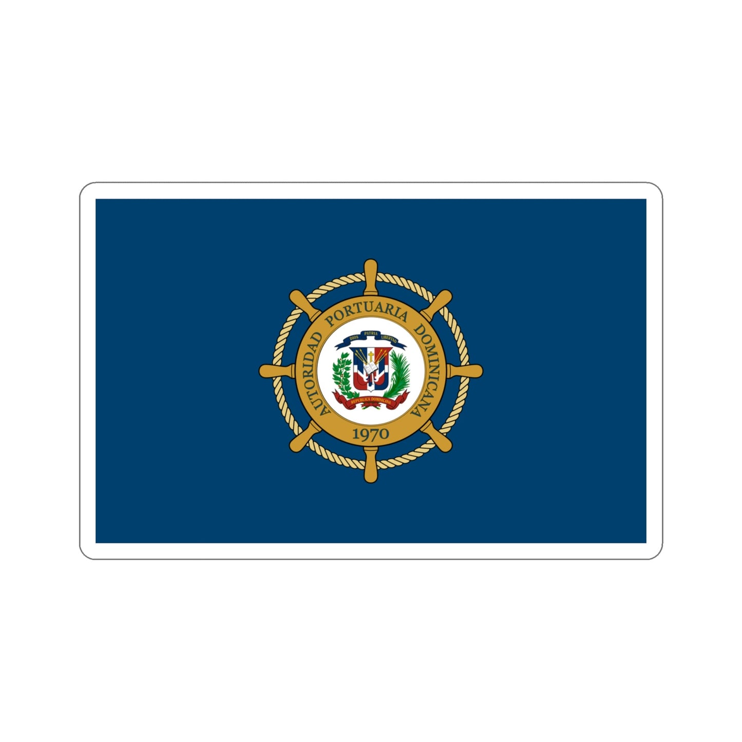 Flag of the Dominican Port Authority STICKER Vinyl Die-Cut Decal-4 Inch-The Sticker Space