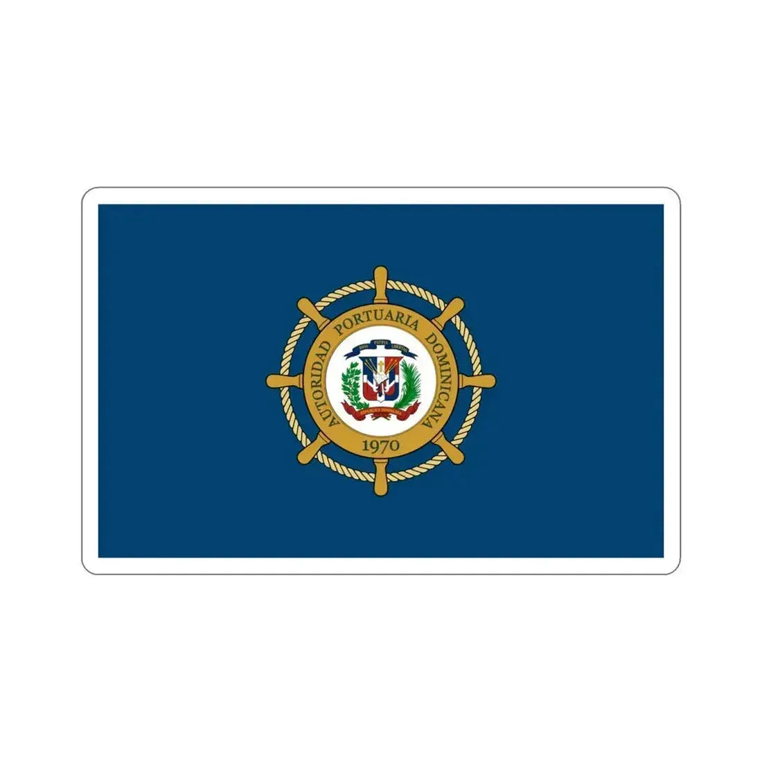 Flag of the Dominican Port Authority STICKER Vinyl Die-Cut Decal 4 Inch - The Sticker Space