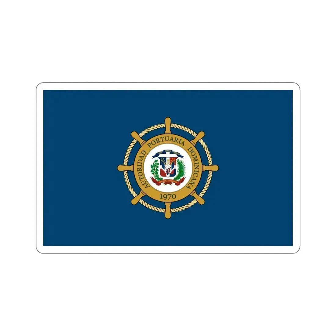 Flag of the Dominican Port Authority STICKER Vinyl Die-Cut Decal 5 Inch - The Sticker Space