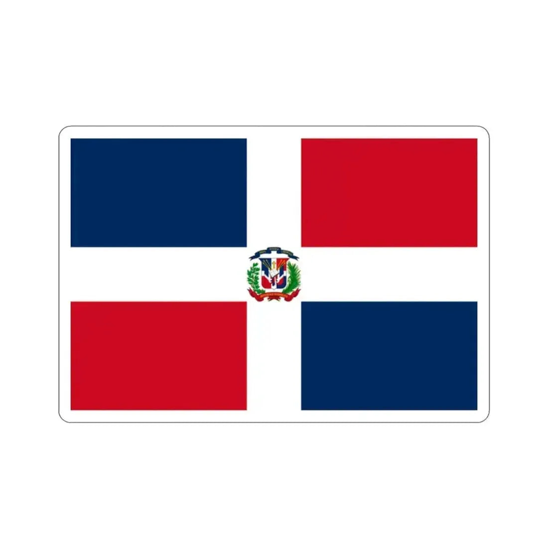 Flag of the Dominican Republic STICKER Vinyl Die-Cut Decal 2 Inch - The Sticker Space