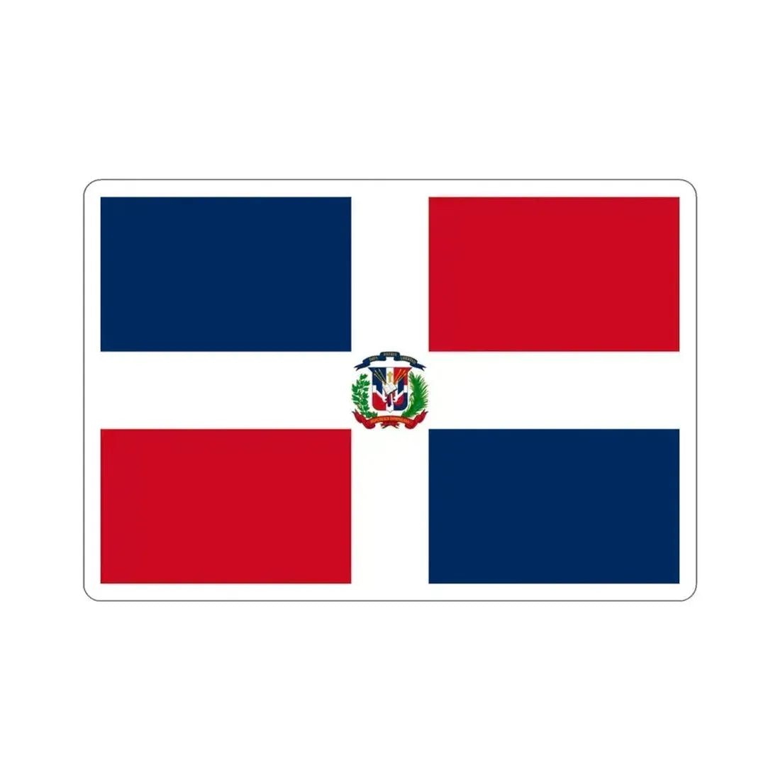 Flag of the Dominican Republic STICKER Vinyl Die-Cut Decal 3 Inch - The Sticker Space