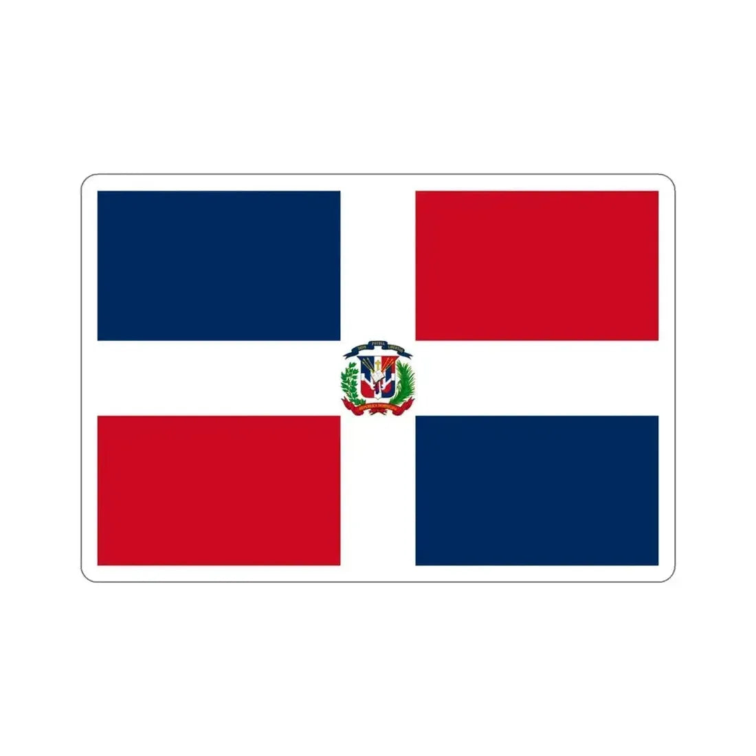 Flag of the Dominican Republic STICKER Vinyl Die-Cut Decal 4 Inch - The Sticker Space