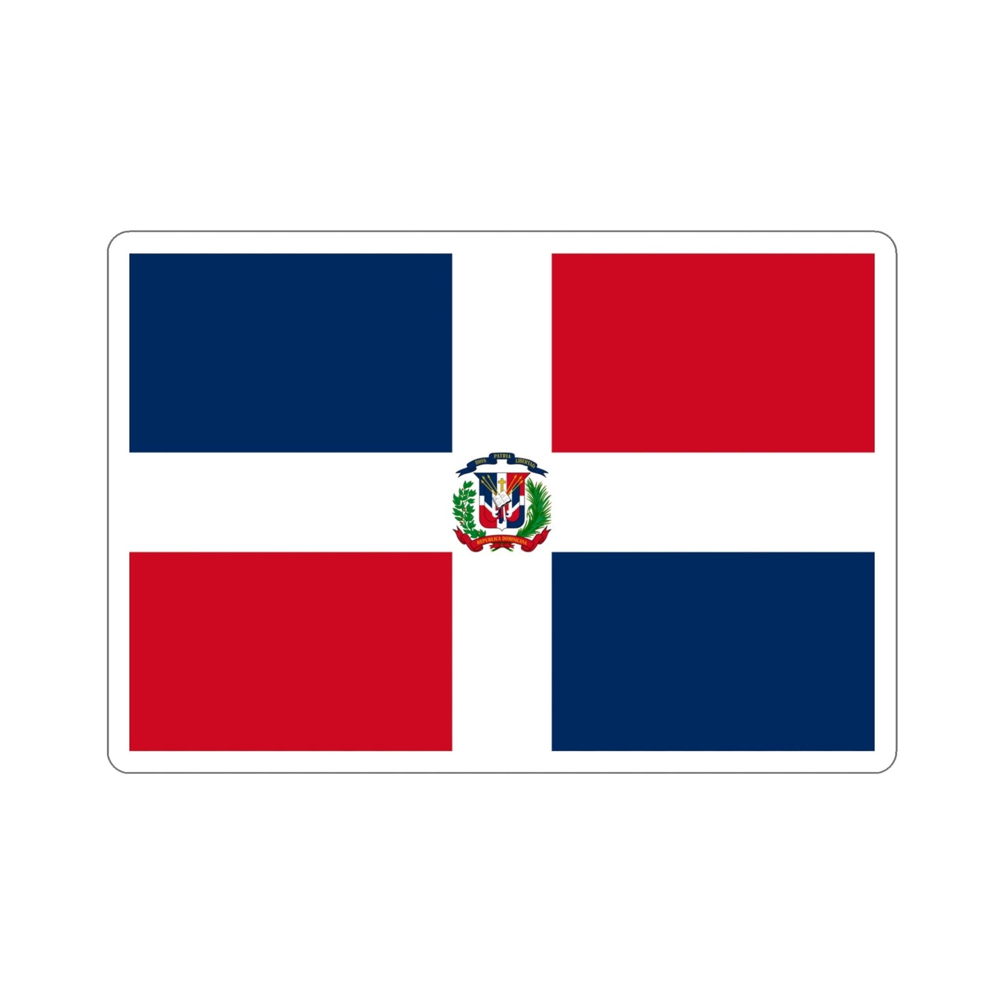 Flag of the Dominican Republic STICKER Vinyl Die-Cut Decal-5 Inch-The Sticker Space