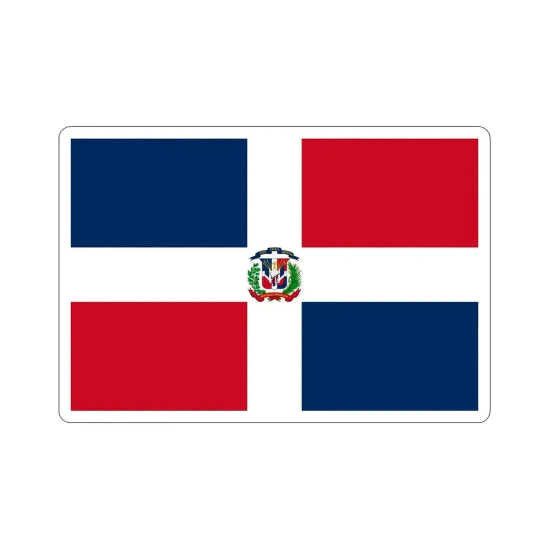 Flag of the Dominican Republic STICKER Vinyl Die-Cut Decal 5 Inch - The Sticker Space