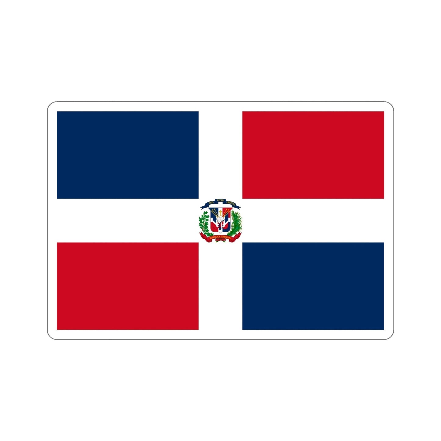 Flag of the Dominican Republic STICKER Vinyl Die-Cut Decal-6 Inch-The Sticker Space