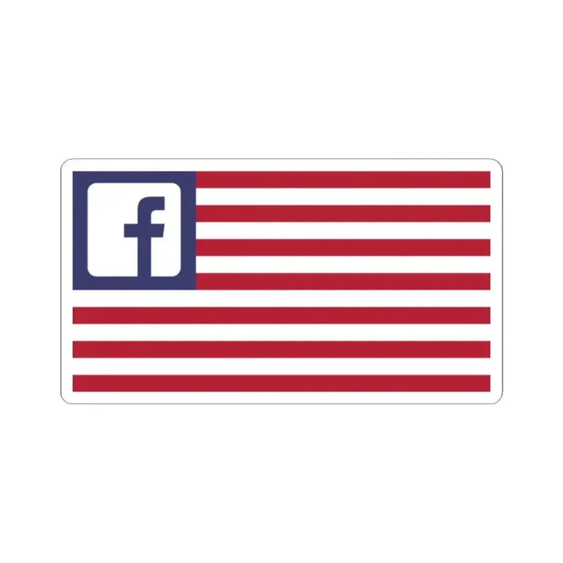 Flag of the Facebook United States (United States) STICKER Vinyl Kiss-Cut Decal 2 Inch White - The Sticker Space