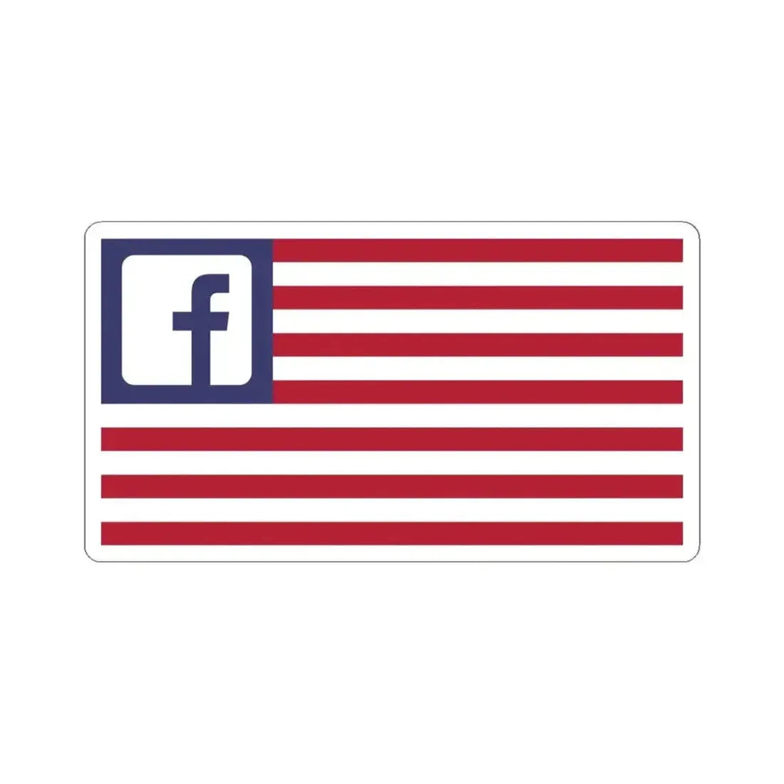 Flag of the Facebook United States (United States) STICKER Vinyl Kiss-Cut Decal 6 Inch White - The Sticker Space