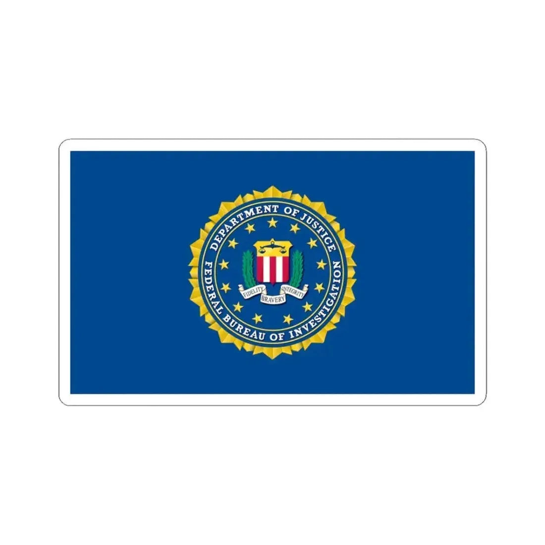 Flag of the Federal Bureau of Investigation (United States) STICKER Vinyl Kiss-Cut Decal 3 Inch White - The Sticker Space