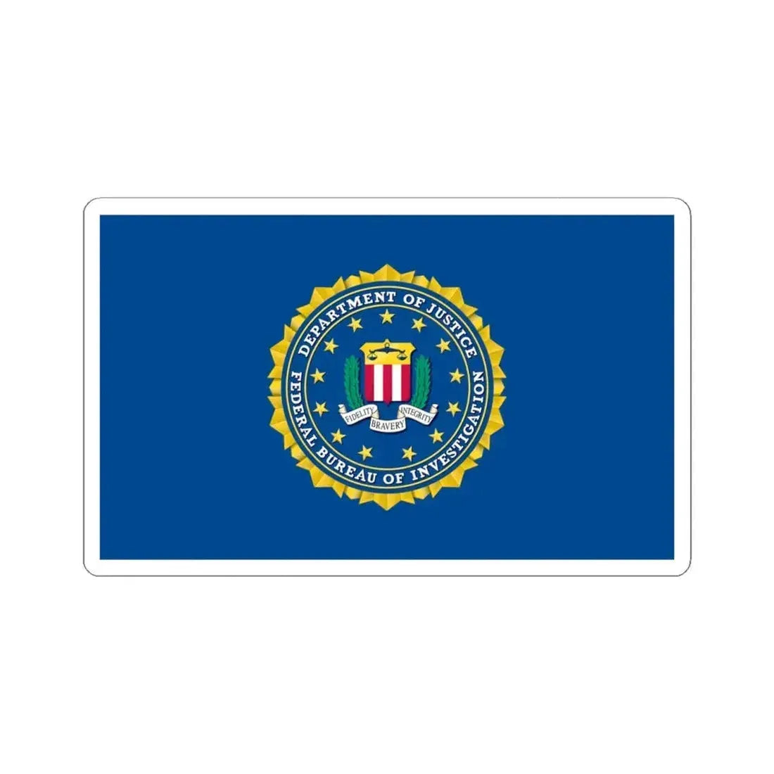 Flag of the Federal Bureau of Investigation (United States) STICKER Vinyl Kiss-Cut Decal 4 Inch White - The Sticker Space