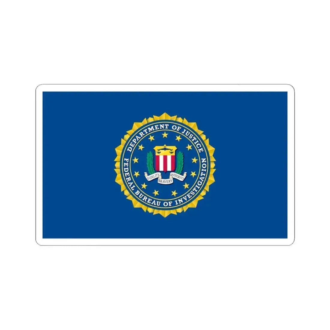 Flag of the Federal Bureau of Investigation (United States) STICKER Vinyl Kiss-Cut Decal 6 Inch White - The Sticker Space
