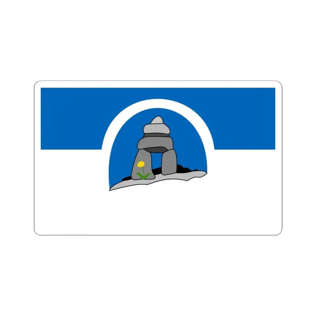 Flag of the Franco-Nunavois (Canada) STICKER Vinyl Kiss-Cut Decal 4 Inch White - The Sticker Space