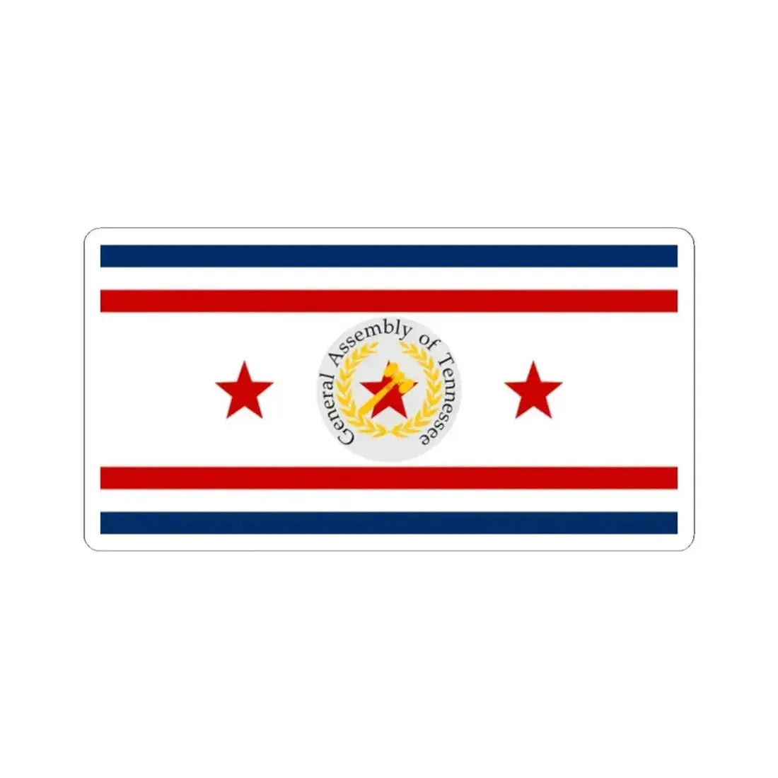 Flag of the General Assembly of Tennessee (United States) STICKER Vinyl Kiss-Cut Decal 2 Inch White - The Sticker Space