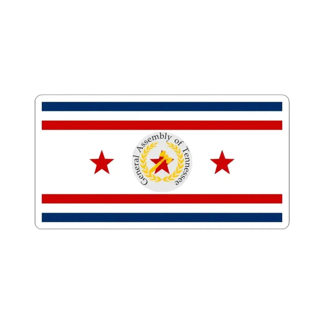 Flag of the General Assembly of Tennessee (United States) STICKER Vinyl Kiss-Cut Decal 3 Inch White - The Sticker Space