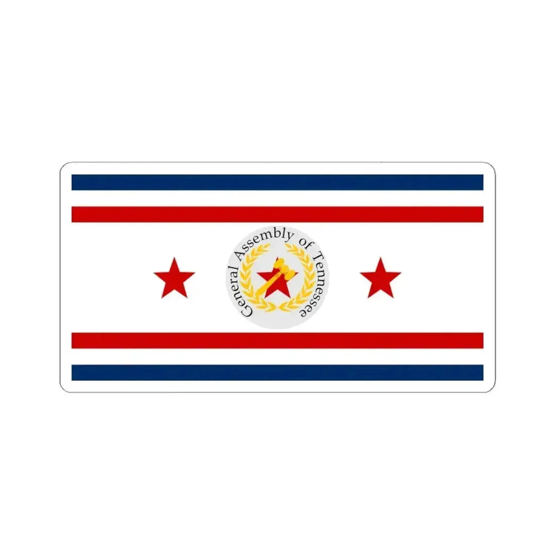 Flag of the General Assembly of Tennessee (United States) STICKER Vinyl Kiss-Cut Decal 4 Inch White - The Sticker Space