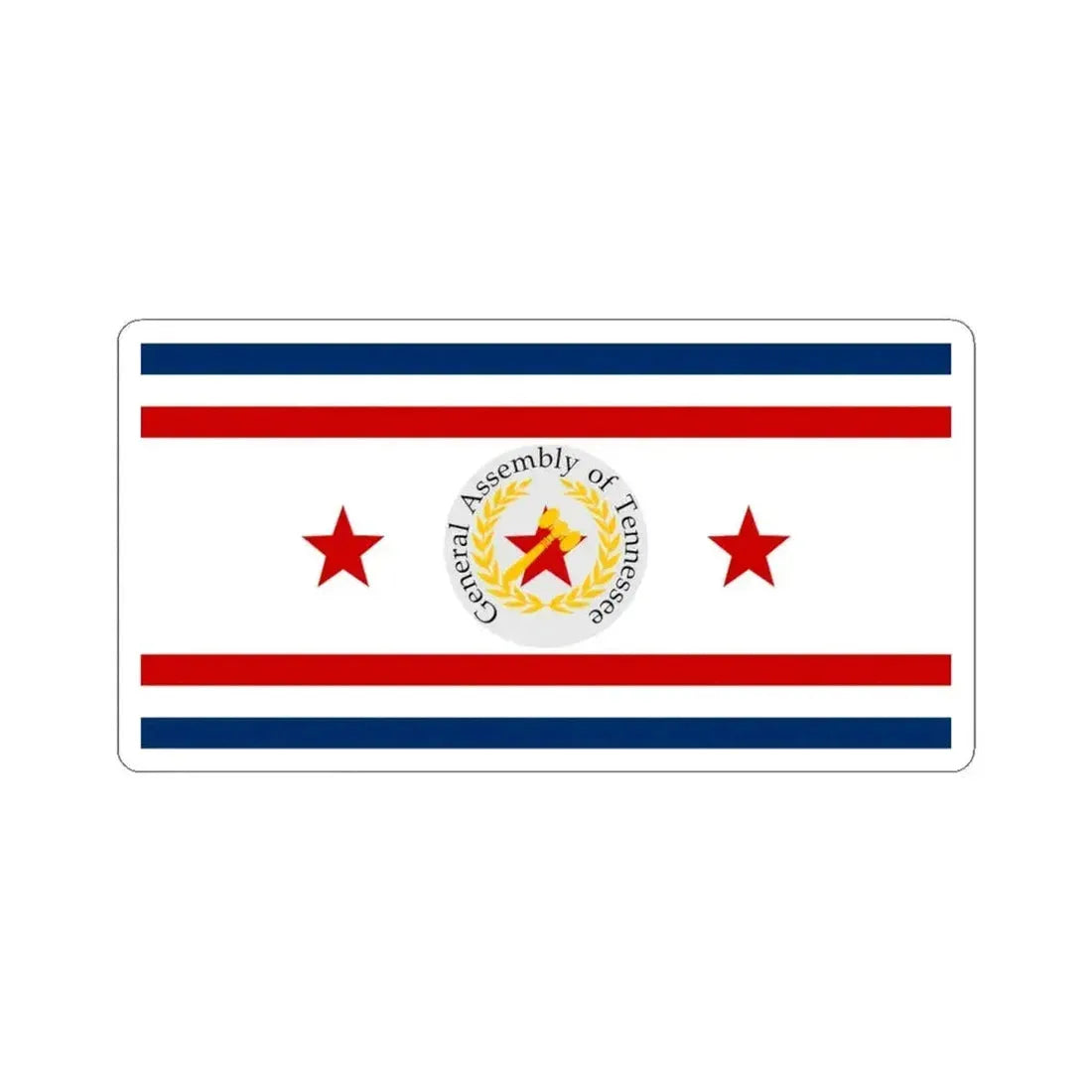 Flag of the General Assembly of Tennessee (United States) STICKER Vinyl Kiss-Cut Decal 6 Inch White - The Sticker Space