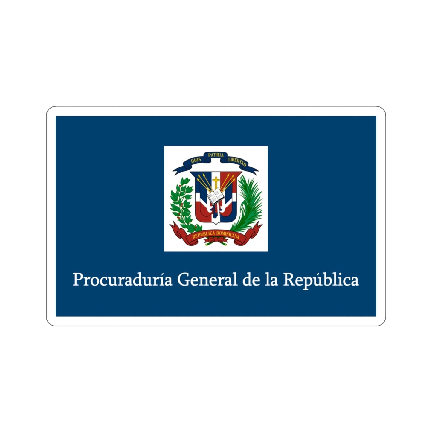 Flag of the General Prosecutor of the Dominican Republic STICKER Vinyl Die-Cut Decal-3 Inch-The Sticker Space