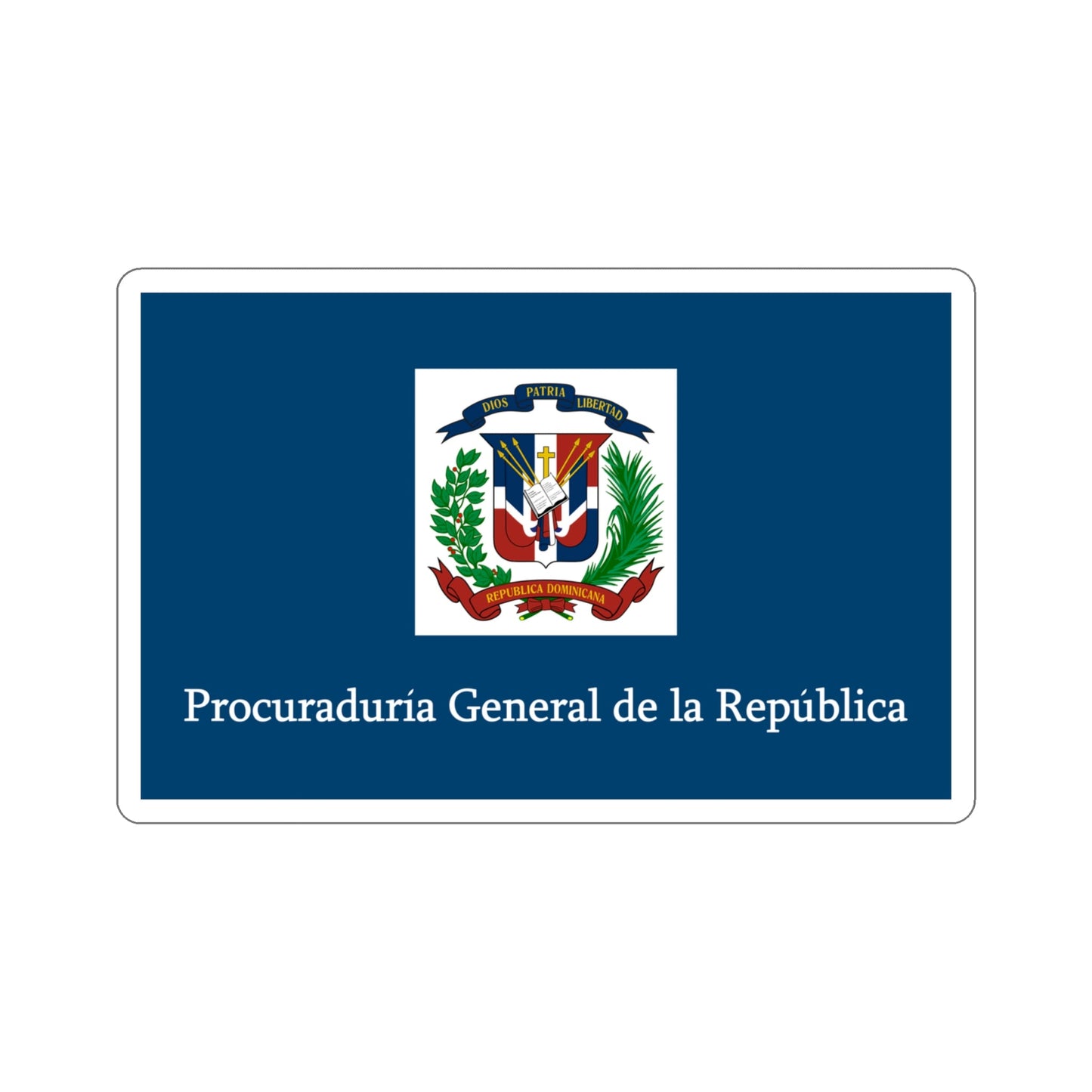 Flag of the General Prosecutor of the Dominican Republic STICKER Vinyl Die-Cut Decal-4 Inch-The Sticker Space