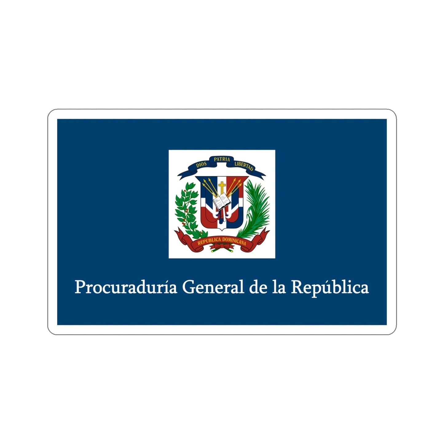 Flag of the General Prosecutor of the Dominican Republic STICKER Vinyl Die-Cut Decal-5 Inch-The Sticker Space