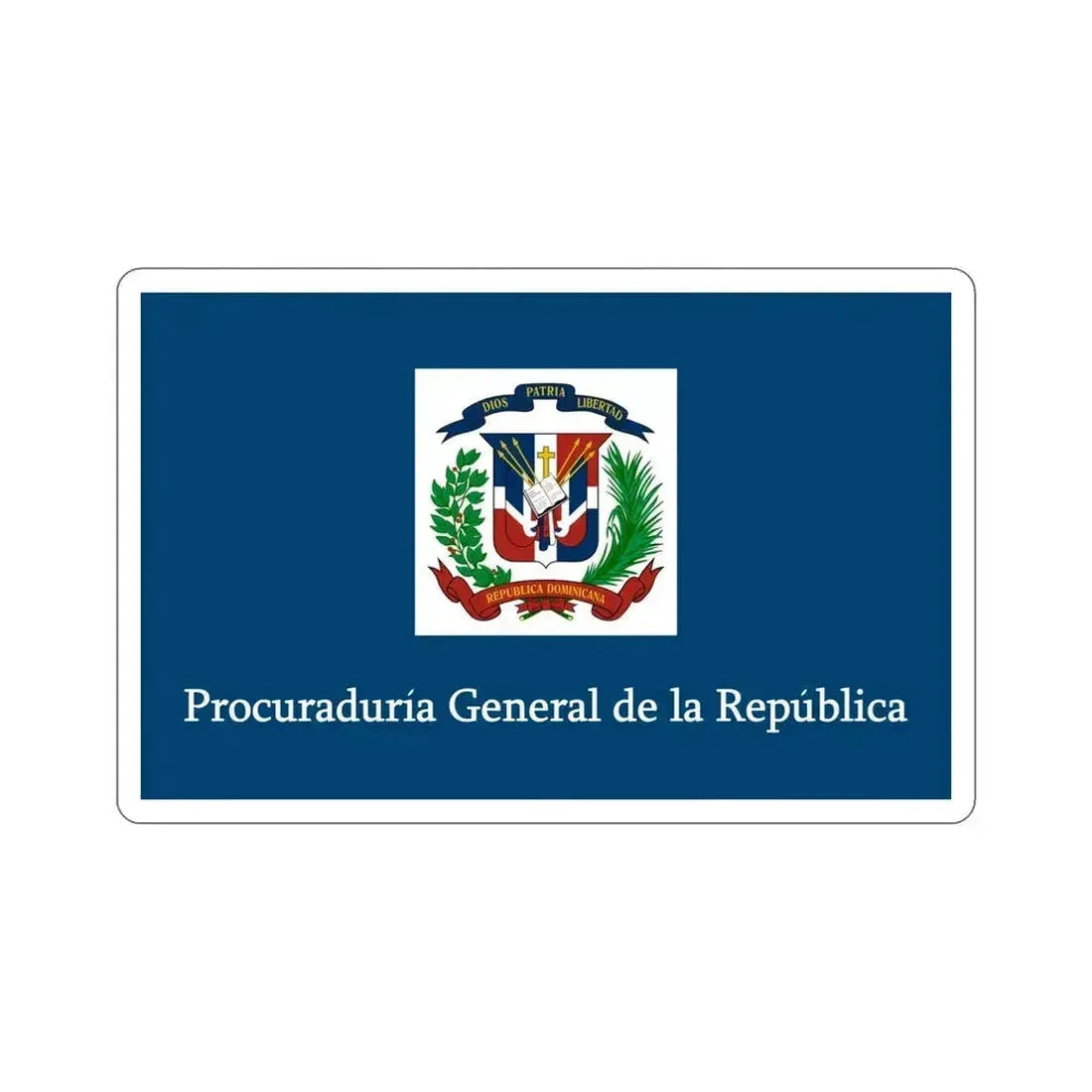 Flag of the General Prosecutor of the Dominican Republic STICKER Vinyl Die-Cut Decal 5 Inch - The Sticker Space